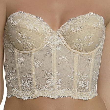 Dominique Women s Tayler Backless Strapless Lace Bra #6744 (32A-44F) - Latte - 38D