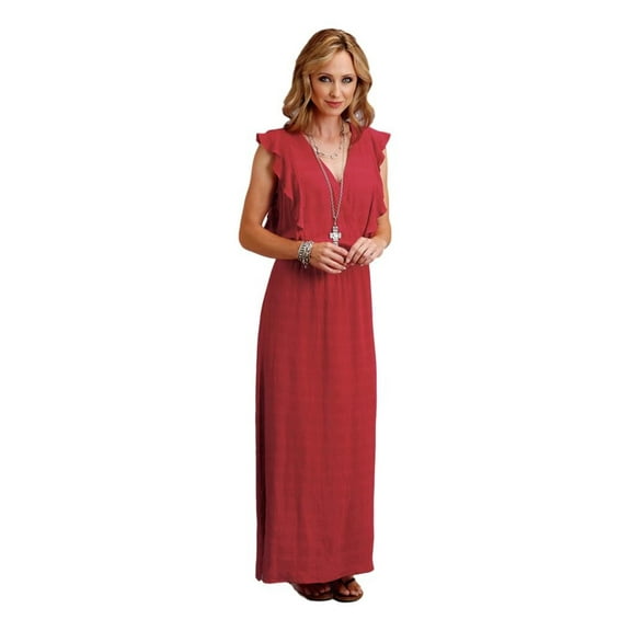 Stetson Western Dress Womens Tank Ruffles S Red 11-057-0592-5048 RE