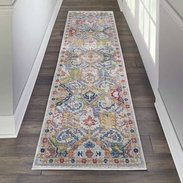 Nourison Global Vintage Persian Bordered Grey/Multicolor Area Rug
