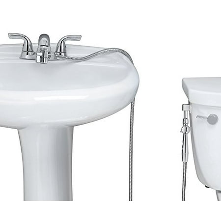 Seabury Bidet Faucet - Aquaus 360 for Faucet Warm Water Bidet w/ EZ Thumb Pressure Controls on Both Sides of the Sprayer - Stainless Steel StayFlex Hose - Hand Held Bidet, Shattaf, Diaper Sprayer. Hot, Heated Bidet
