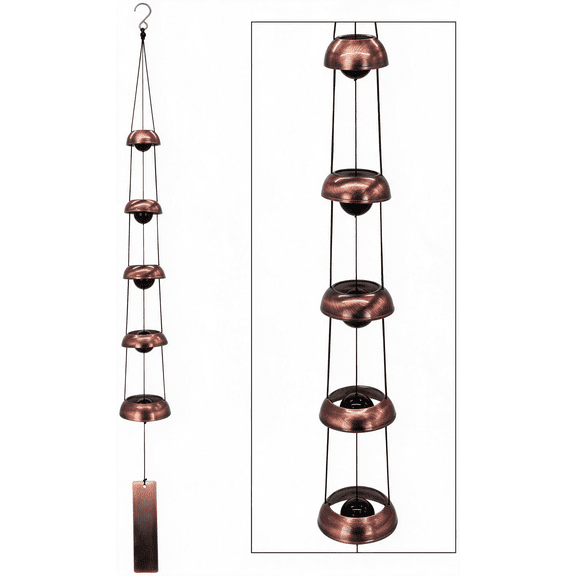 Plumilo Memorial Wind Chimes, 38 Inch Metal Outdoor Wind Chime for Garden, Patio, Porch, Decorative Hanging Decor, Copper Red