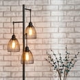 thumbnail image 2 of Bestco 67" Industrial Floor Lamp with Hanging Metal Shades, Black, 2 of 13