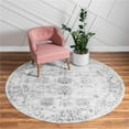 thumbnail image 1 of Unique Loom 3147007 7 x 7 ft. Casino Sofia Round Rug, Gray, 1 of 2