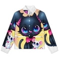 thumbnail image 4 of Jackets for Women Winter Coat Jackets Flannel Stand Collar Jacket(Cute Cat Mouse Glow,Size:S-4XL), 4 of 7