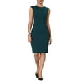 thumbnail image 2 of INSPIRE CHIC Robe Fourreau pour Femme Col Plissé Crayon Tenue de Travail Robes S Vert, 2 of 6
