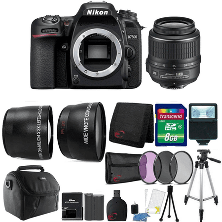Nikon D7500 20.9MP DX-Format CMOS Digital Camera with AF-P 18-55 VR Lens +