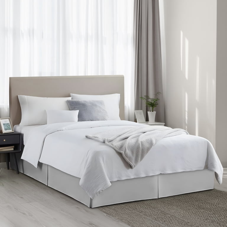 Tailored 16" Queen Bed Skirt, Gray, Hotel Quality photo 4