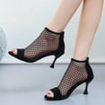 thumbnail image 3 of IUJSOY Women's Peep Toe High Heels 2.36 Inch Stiletto Mesh Summer Booties Sandals with Back Zipper, 3 of 9