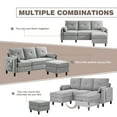 thumbnail image 7 of Jarenie Convertible Sectional Sofa, Small L Shaped 3-Seat Couch with Reversible Chaise, Modern Linen Sofas Couches for Living Room, Apartment and Small Space, 7 of 7