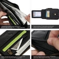 thumbnail image 6 of MING CLAN Men's RFID Blocking Leather Zipper Wallet, Bifold Large Capacity Wallet with Coin Pocket & ID Window, Full Grain Leather Travel Wallet (Black), 6 of 7