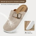 thumbnail image 2 of Women's Suede Clogs Platform Cork Footbed Footwear Comfort Memory Foam Mules with Arch Support Slip On Slippers Potato Shoes for Women Outdoor Indoor, 2 of 7