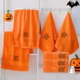 thumbnail image 2 of Xuniizn Bath Towels, Halloween Hand Towels for Bathroom, 29x13" Beach Towel for Halloween Decor, 3Pcs Cotton Face Towels for Holiday, Soft Bathroom Towels, Halloween Decoratives for Home, Orange, 2 of 7