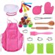 thumbnail image 1 of Mynkyll - Juego de 25 piezas de chef para niños, kit de cocina y repostería, juguetes para juegos de rol y disfraces, 1 of 6