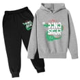 thumbnail image 3 of YUEHUA Youth 2Pcs Brushed Fleece Sweatsuit Hooded Pullover Tracksuit Kids Boys Girls Sweatshirt + Pants Outfits Set, 3 of 3