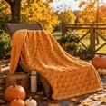 thumbnail image 6 of Pumpkin Embroidered Faux Fur Throw Blanket, Cozy Warm Fall Halloween Decorative Blanket for Lounging Couch Sofa Bedroom, Ideal Seasonal Gift Home Decorative Accent, 6 of 14