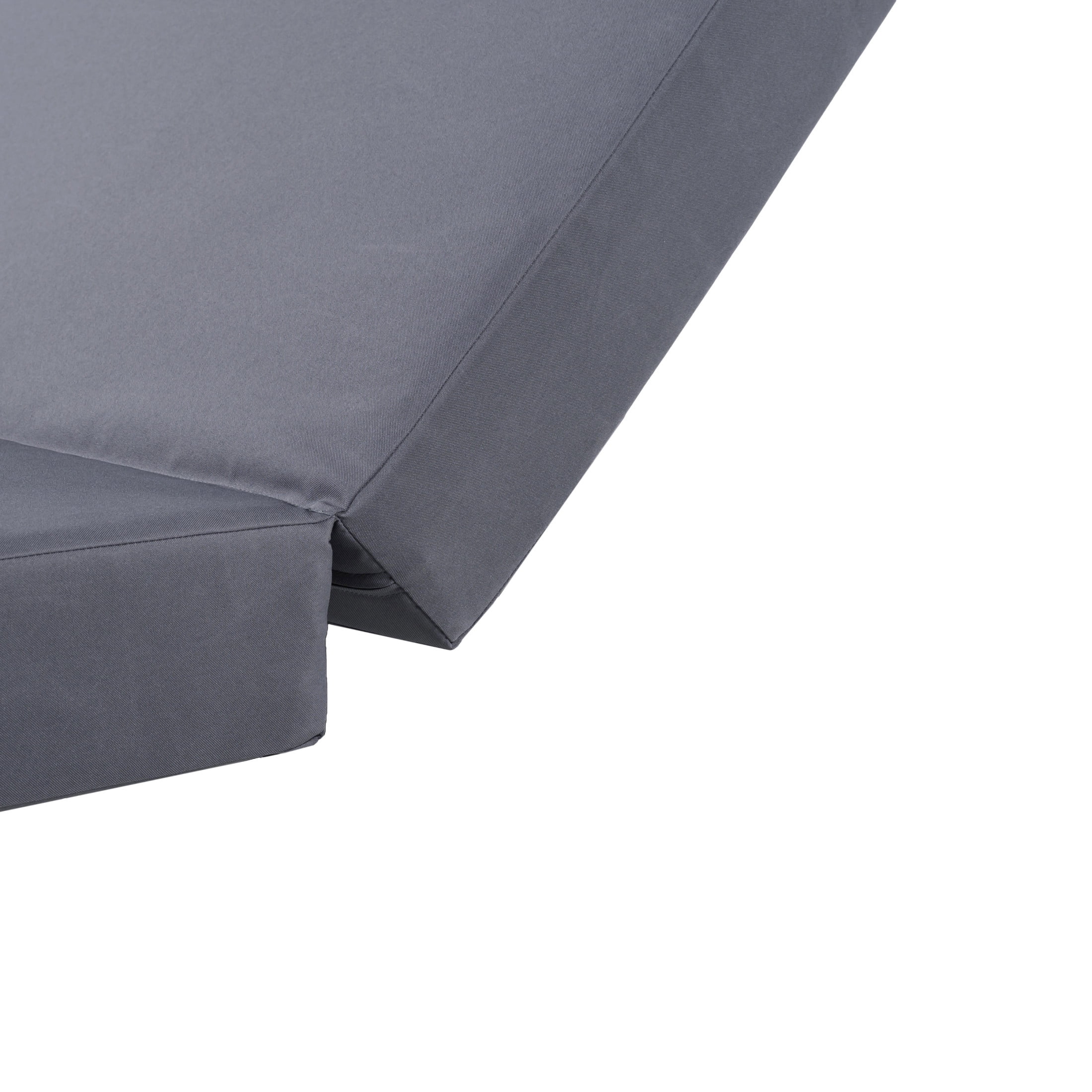 Christopher Knight Home Outdoor Chaise Lounge with Cushion, 5-Position Adjustable Back, Iron Frame, Black+Gray