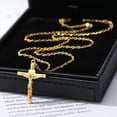 thumbnail image 2 of Lordgold Christian Cross Series Necklaces Jesus Cross Necklace Religion Choker Chain Punk Jewelry For Women Men Baptism 14k Yellow Gold Gifts, 2 of 7
