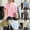 Pink Women Clothing, variant on Fashion Oversized Stud Rivet Shirts Going Out Tops for Women Solid Tee Tops Batwing Sleeve Crewneck Tee Tops for Women Up to 60% Off Casual Daily Wear
