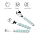 thumbnail image 3 of Zufioo Cartoon Teeth1 Print Children's Knife, Fork and Spoon Three-Piece Set, Toddler Safety Cutlery with Outer Box Suitable for Home and Kindergarten Use, 3 of 8