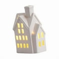 thumbnail image 5 of Porcelain Christmas Village House Ceramic LED Light Up Small Tabletop Figurine Farmhouse Style for Winter Home Decor, 5 of 9