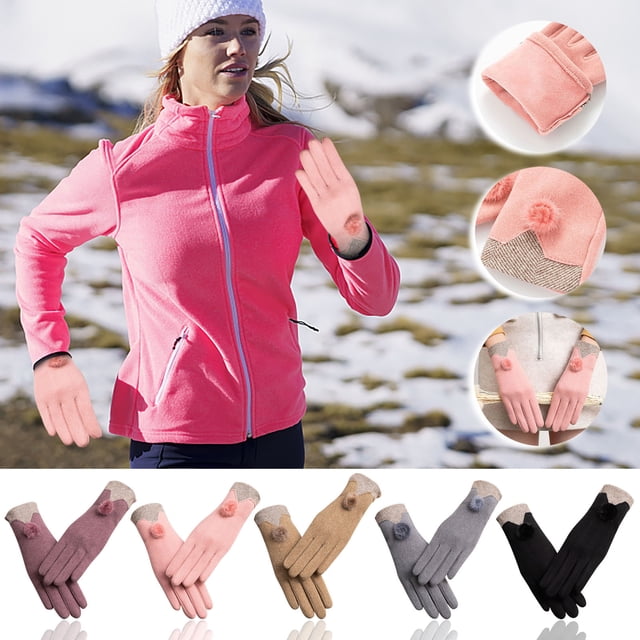 Fiudx Guantes de Terciopelo de Invierno, Cálidos de Lana, Resistentes Al Frío, Ligeros, Transpirables y Suaves, Ideales para Conducir y Actividades Al Aire Libre, Accesorio de Moda para Mujer, Tamaño