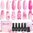 thumbnail image 1 of Esmalte de uñas en gel Beetles Pink, 6 colores, 7,5 ml, curado con LED UV, 1 of 7