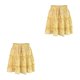 thumbnail image 2 of Qarigey plisada con volantes para mujer acampanada de cintura alta para mujer amarillo S 2piezas, 2 of 6