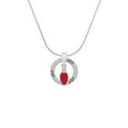 thumbnail image 2 of Delight Jewelry Silvertone Red Christmas Light Joy Ring Charm Necklace, 18", 2 of 4