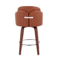 thumbnail image 5 of LumiSource Walnut Wood, Camel PU, Chrome Dahlia Counter Stool - Set of 2, 5 of 8