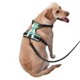 thumbnail image 2 of ZNDUO Green Plaid Floral Pattern Dog Harness, Adjustable Reflective Pet Harness with Dog Leash, 2 of 8