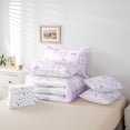 thumbnail image 6 of Manfei Purple Castle Bowknot 7 Pieces Bedding Comforter Set For Kids,Princess Bow Print Full Bedding Set For Girls,Colorful Stars Reversible, 6 of 7