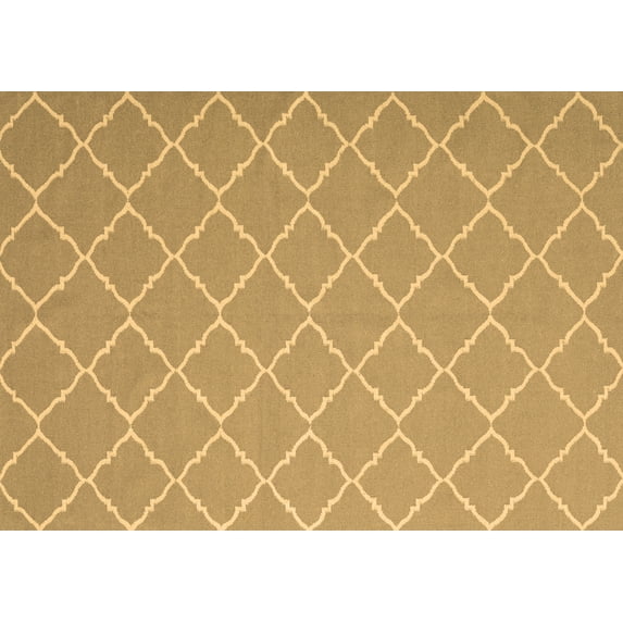 Ahgly Company Indoor Rectangle Trellis Brown Modern Area Rugs, 4' x 6'