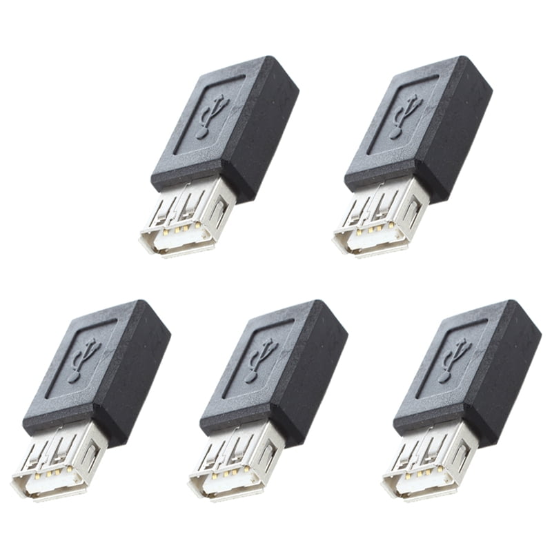 5X Black USB 2.0 Type A Female to USB B Female Adapter Plug Converter