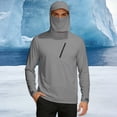 thumbnail image 4 of UV Protection Shirts for Men High Neck Long Sleeve Pullover Top UPF 50+ Lightweight Breathable Shirt with Built In Face Cover, 4 of 5