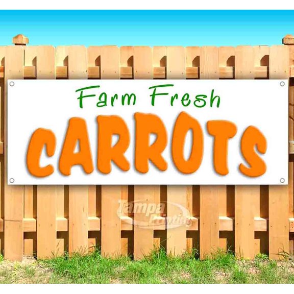 Farm Fresh Carrots 13 oz Vinyl Banner With Metal Grommets
