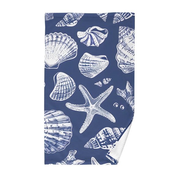 Sea Shells Seastars Cotton Face Towels Absorbent Hand Towel Soft Bathroom Towel for Kitchen Hotel Decoration