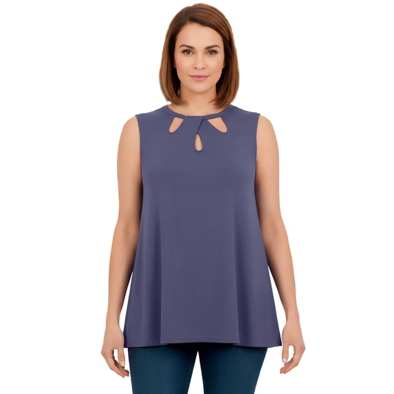 Jessica London Women's Plus Size Sleeveless Cutout Knit Tunic