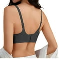 thumbnail image 4 of Riforla Women's Front Side Buckle Lace Edge Without Steel Ring Movement Seamless Gathering Adjustment Yoga Sleep Large Bra Sports Bras for Women Black L, 4 of 7