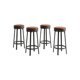 thumbnail image 5 of Qinaqin 4 PCS para Hogar Kitchen 360 de Profundidadgrees Swivel PU Cuero Upholstered Counter Altura Bar Stool Set con Metálico Footrests Mid Century Moderno Stools cm de, 5 of 7