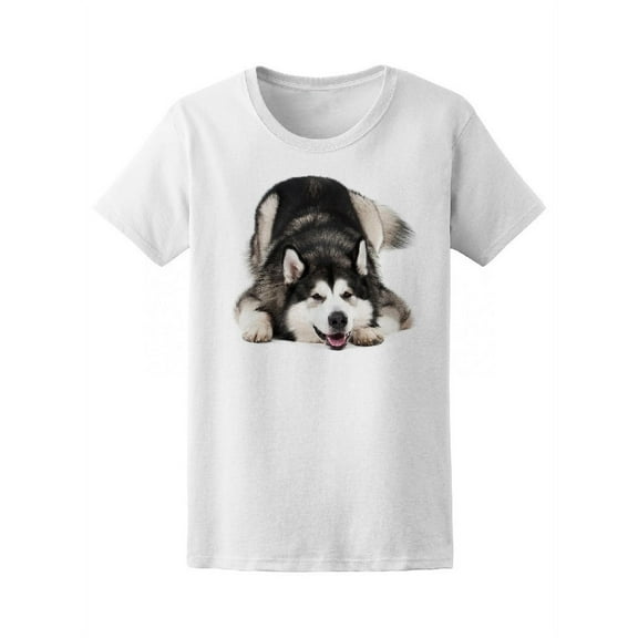Cute Alaskan Malamute T-Shirt Women -Image by Shutterstock, Female Medium