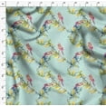 thumbnail image 4 of Soimoi Green polyester Crepe Fabric Bulbul Bird Print Sewing Fabric Yard 42 Inch Wide, 4 of 6