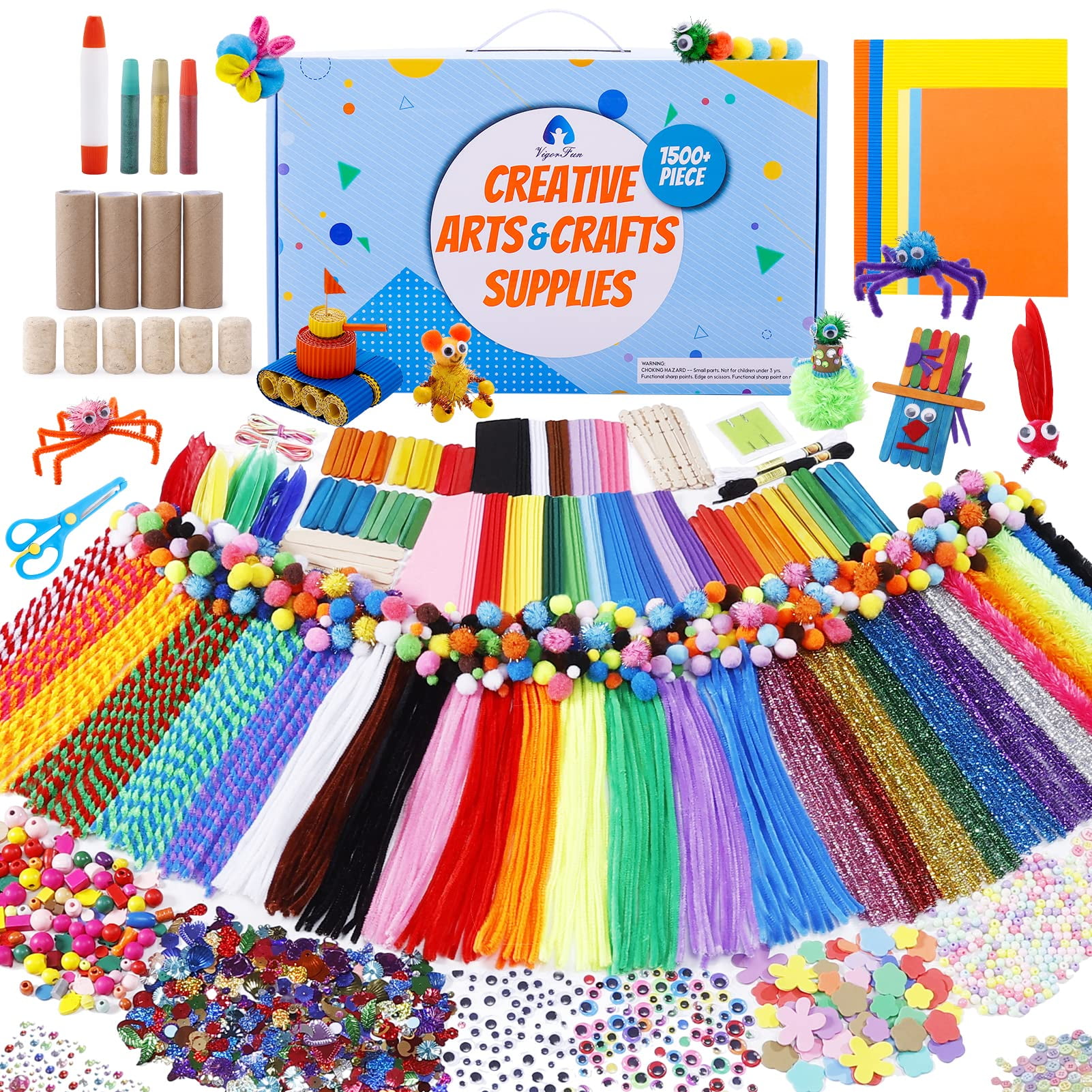 WeeYo Arts and crafts for kids，1300+ Pcs Craft Kit Library in a