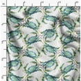 thumbnail image 2 of Soimoi White Poly Georgette Fabric Crabs Ocean Print Sewing Fabric Yard 52 Inch Wide, 2 of 6