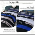 thumbnail image 5 of Beartech 3 Pcs American Flag Bedding Set Queen Size Holiday American Flag Duvet Cover American Flag Quilt Cover BLue Black Gray Stripe Independence Day Decor, 5 of 9