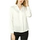 thumbnail image 1 of CAMISAS ELEGANTES PARA MUJER INSPIRADAS CHIC, CON CUELLO PUNTA V Y MANGAS LARGAS, BLUSA DE SATÉN SUAVE, TAMAÑO L, BLANCA, 1 of 6