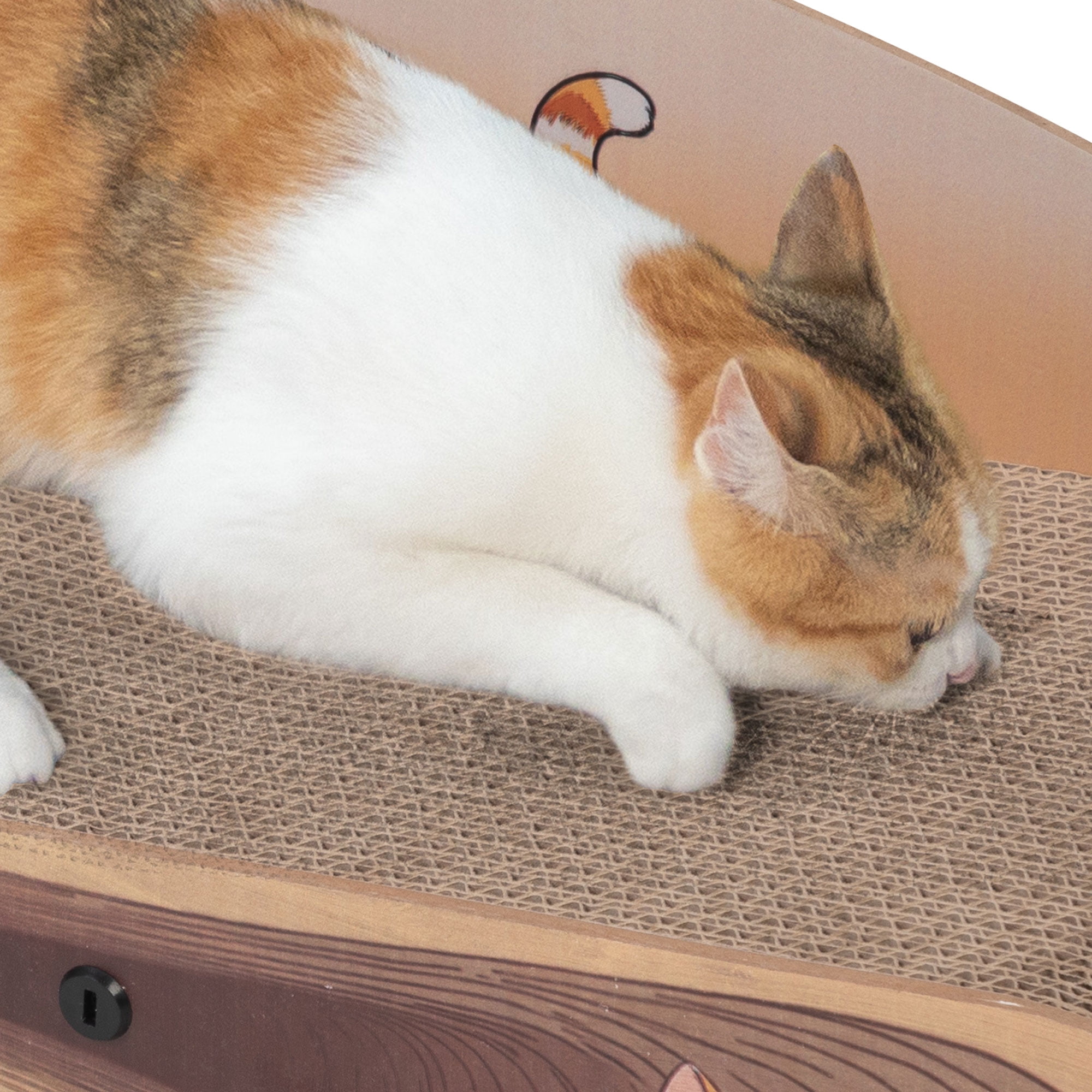 COZIWOW 2-in-1 Cardboard Cat Scratcher Bed & Lounger Scratching Post  Reversible Scratching Board Pad for Cats