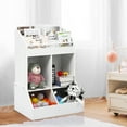 thumbnail image 4 of Toy Storage and Kids Bookshelf, Multi Cubby Organizer with Open Shelves, Storage Organizer for Playroom, Bedroom, and Nursery School, 4 of 9