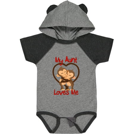

Inktastic My Aunt Loves Me Monkey Gift Baby Boy or Baby Girl Bodysuit