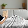 thumbnail image 3 of Eye Chart Soft Flannel Fleece Throw Blanket, Letters Numerals Arranged on a Plain Background, Cozy Plush for Indoor and Outdoor Use, 70" x 90", White Fern Green, by Ambesonne, 3 of 5