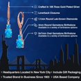 thumbnail image 2 of Gem Stone King 18K Rose Gold Plated Silver Blue Opal and White Lab Grown Diamond Dangle Earrings for Women (1.65 Cttw, Oval Cabochon 9X7MM), 2 of 6